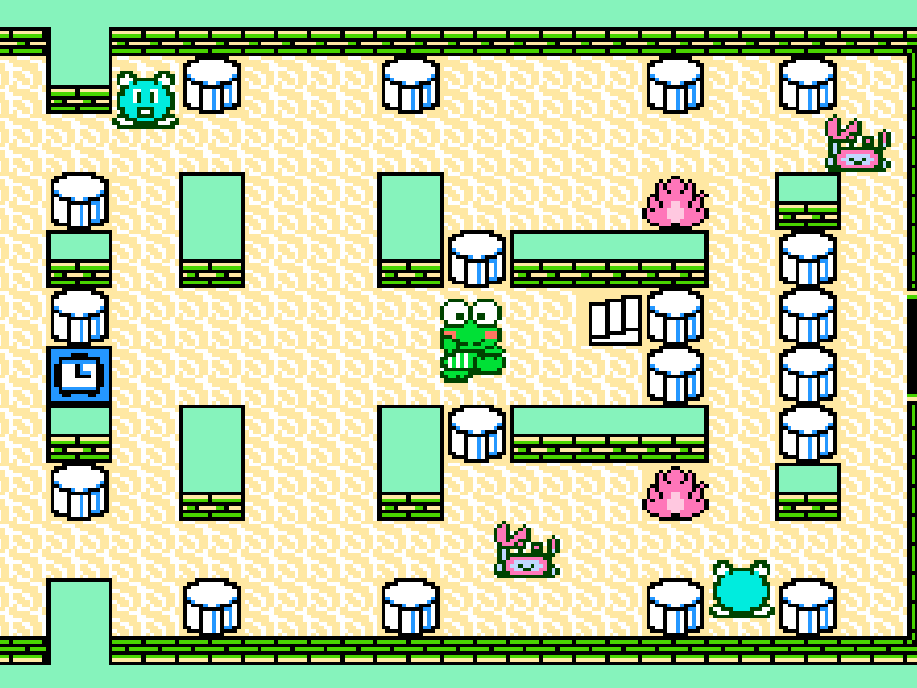 Keroppi to Keroriinu no Splash Bomb!